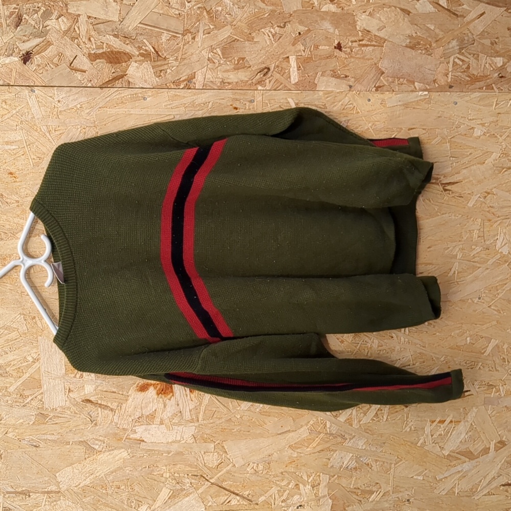 -VINTAGE- Green Red Stip Sweater SUB Culture